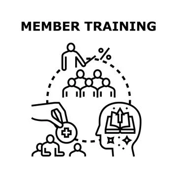 Member training program improving knowledge and skills Stock Illustration