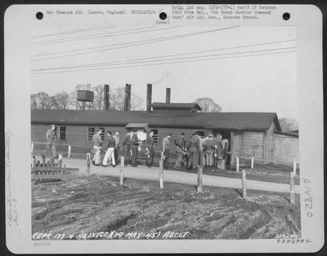 Members Of The 9Th Troop Carrier Command Line Up For Chow At An Air Base I... Stock Photos