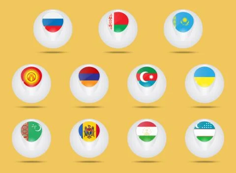 Members of the CIS flags Ilustración de archivo