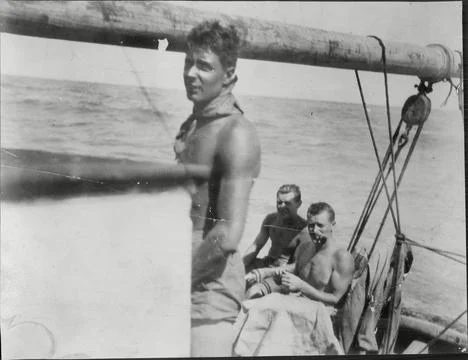 Members Of The Cocos Expedition On Board Their Motor Yacht Avance. Stock Photos