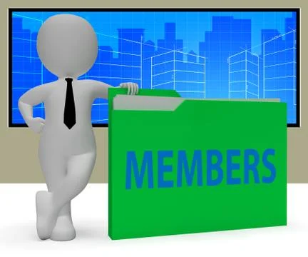 Members Folder Representing Join Up 3d Rendering 스톡 일러스트