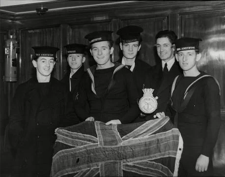 Members Of H.m.s. Amethyst Crew In Belfast. L-r: Seaman James Mcclean Stoker Mec Stock Photos