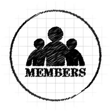 Members icon. Internet button on white background.. Stock Illustration
