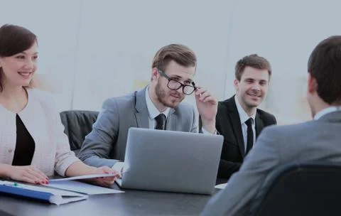 Members of the management discuss the working problems of the co 写真素材