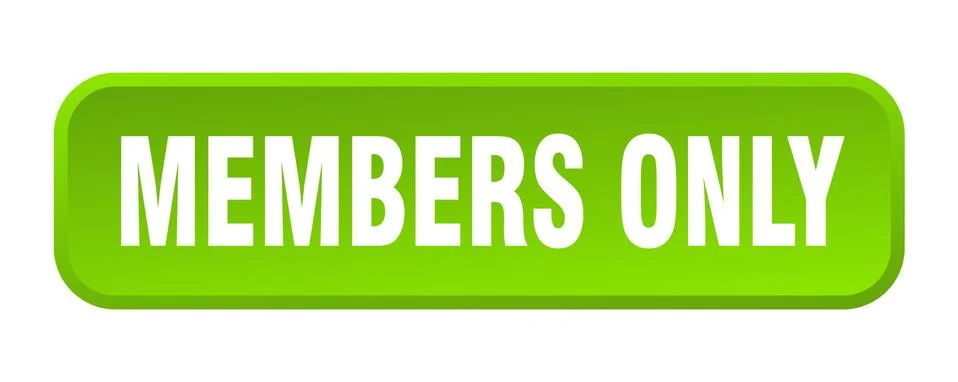 Members only button. members only square 3d push button Stock Illustration