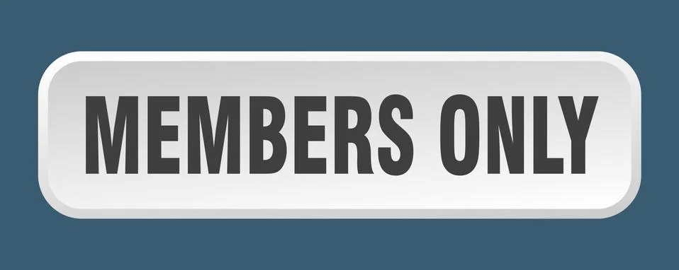Members only button. members only square 3d push button 스톡 일러스트
