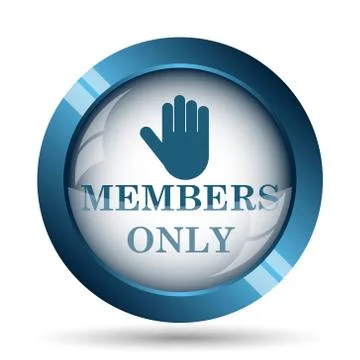 Members only icon. Internet button on white background.. Stock Illustration