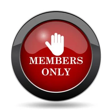 Members only icon. Internet button on white background.. Stock Illustration