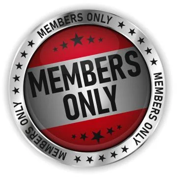 Members only icon. Internet button on white background. EPS10 Vector. Stock Illustration