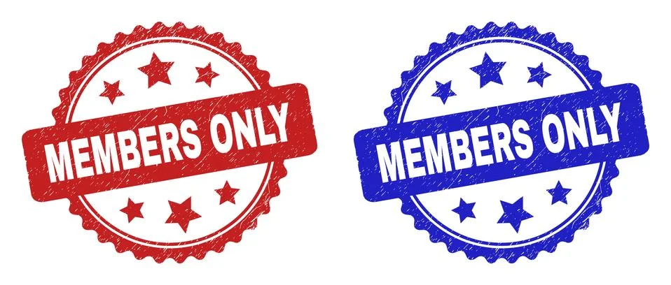 MEMBERS ONLY Rosette Stamps Using Scratched Style Stock Illustration