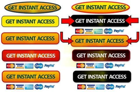 Membership Access Payment Buttons Stock Illustration