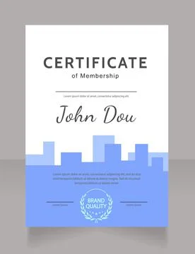 Membership certificate design template Stock Illustration