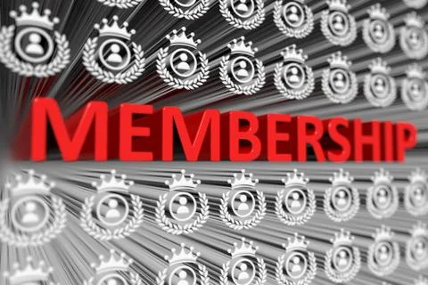MEMBERSHIP concept blurred background 3d render illustration Stock Illustration