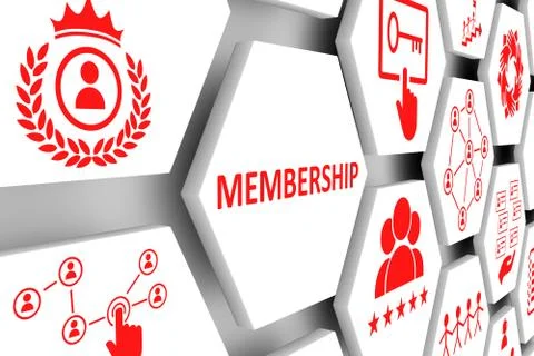 MEMBERSHIP concept cell background 3d illustration Stock Illustration