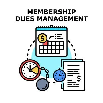 Membership dues management vector illustration concept Stock Illustration