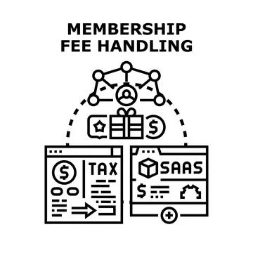 Membership fee handling payment calculating vector concept Stock Illustration