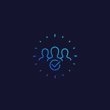 Membership line vector icon Stock Illustration