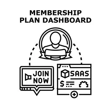 Membership plan dashboard service subscription concept Stock Illustration