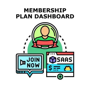 Membership plan dashboard service subscription concept Illustrazione stock