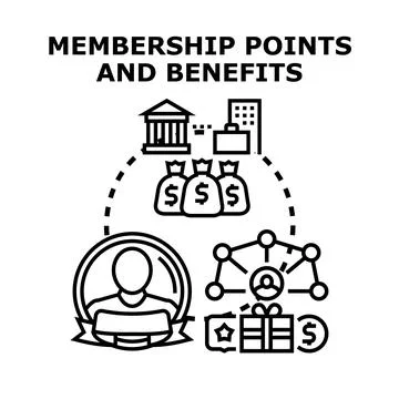 Membership points and benefits program concept illustration Stock Illustration