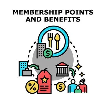 Membership points and benefits program concept vector Stock Illustration