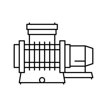 Membrane compressor line icon vector illustration flat Stock Illustration