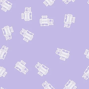 Membrane compressor line seamless pattern flat Ilustração Stock