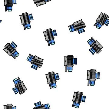 Membrane compressor vector seamless pattern flat Stock Illustration