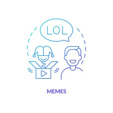 Meme blue gradient concept icon Illustrazione stock