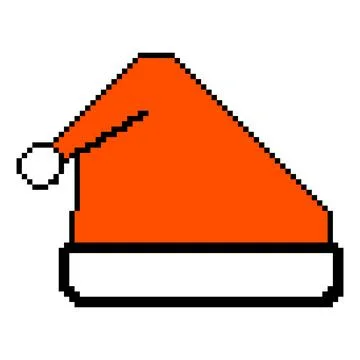 Meme Santa Claus hat bully, funny red Santa hat pixelart Stock Illustration
