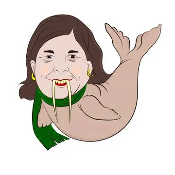 Meme the walrus. Stock Illustration