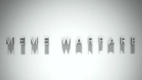 Meme warfare 3D title animation white text on a white background Stock Footage 299757993