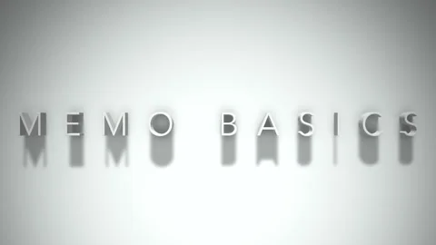 Memo basics 3D title animation with shadows on a white background Stock Footage 297385851