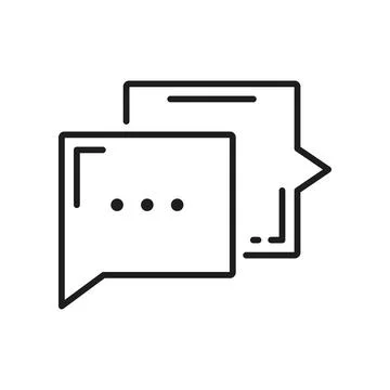 Memo chatbox bubble, outline message box frame Stock Illustration