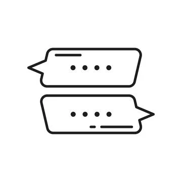Memo chatbox bubble, outline message box frame Illustrazione stock