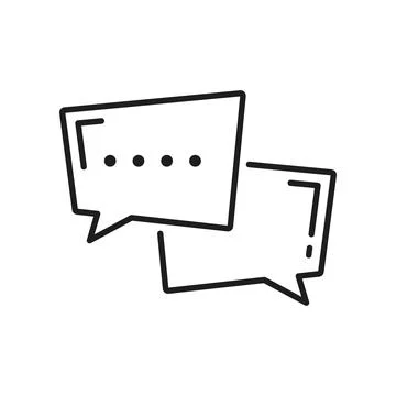 Memo chatbox bubble, outline message box frame Stock Illustration