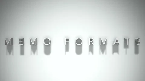 Memo formats 3D title animation white text on a white background Stock Footage 299759274