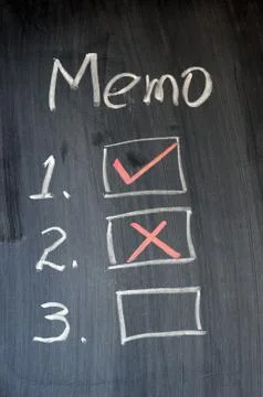 Memo list Foto stock