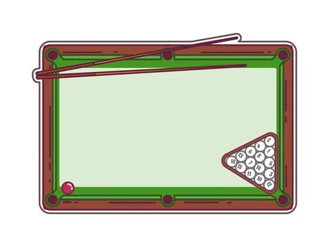 Memo note or paper planner, billiards snooker game Stock Illustration