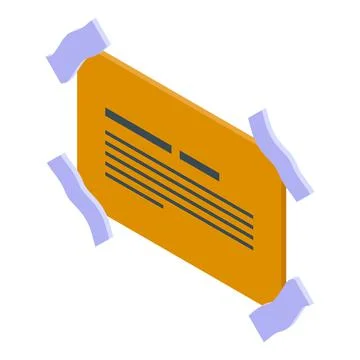 Memo note scotch icon, isometric style Stock Illustration