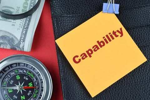 Memo note written with text CAPABILITY. Top view. Stock Photos