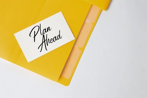 Memo note written with text PLAN AHEAD Stock Photos