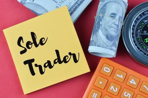 Memo note written with text SOLE TRADER Stock Photos