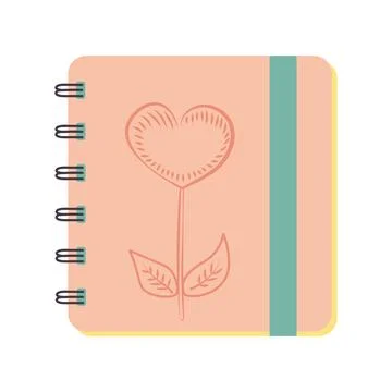 Memo notepad with cute pastel design. Spiral notebook template for notes. Illustration