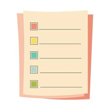 Memo notepad paper sheets. Cute lined notebook template for notes Stock Illustration