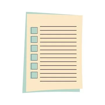 Memo notepad paper sheets. Cute lined notebook template for notes Stock Illustration