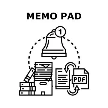 Memo pad application sending notification for new tasks Stock Illustration