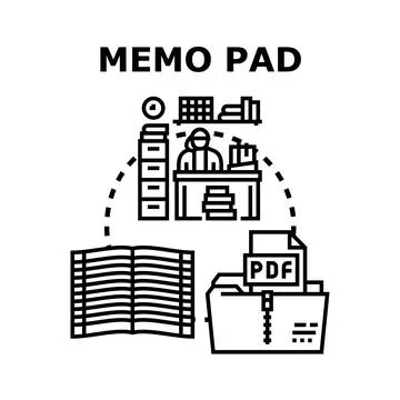 Memo pad concept for office documentation and organization Stock Illustration