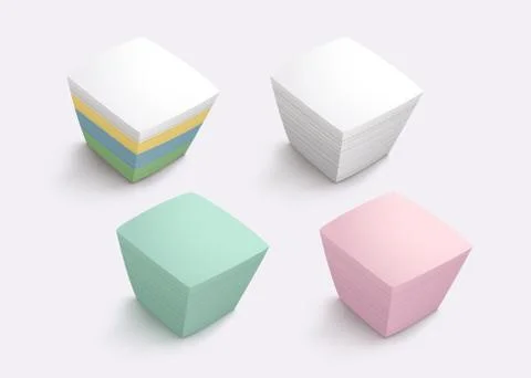 Memo papers set on bright background Stock Illustration