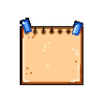 Memo pinned paper notes pixel art vector illustration Stock Illustration